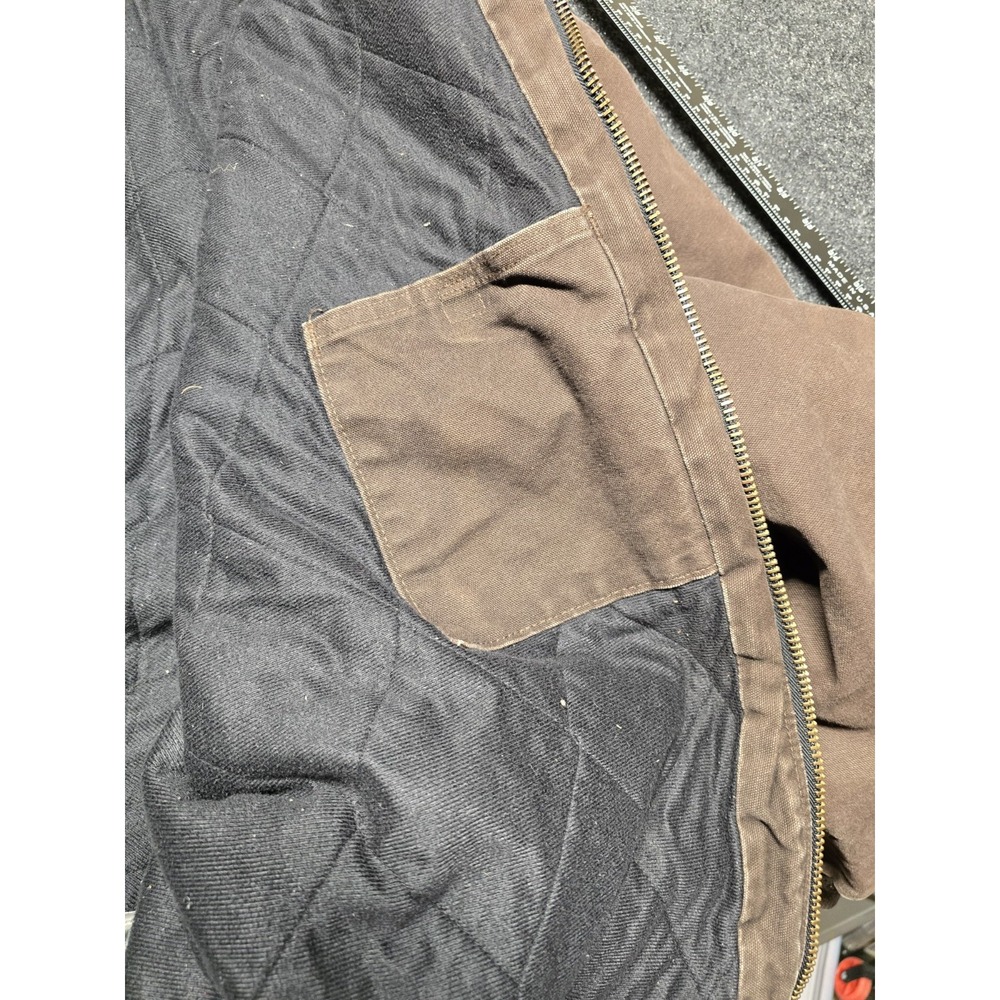 Carhartt Jacket Mens 3XL Vintage Brown J130 Quilted Lined Hooded Distressed‎ - Picture 15 of 16